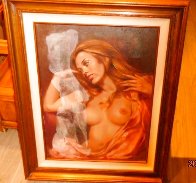 Leo Jansen Original Painting Half Nude 1970 By Leo Jansen For Sale