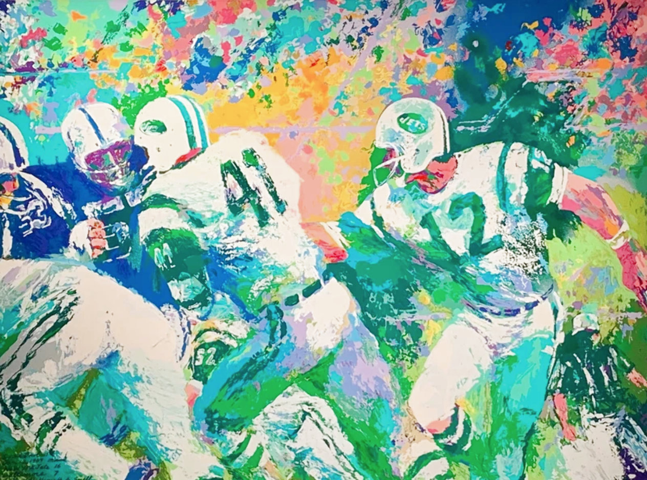 Hand Off Super Bowl Iii Limited Edition Serigraph By Leroy Neiman