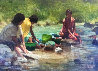 Sombra Y Trabajo 1980 36x21 Original Painting by Joseph Abbrescia - 0