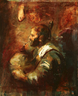 Untitled Portrait of a Man 2000 13x11 Original Painting - Gor Abrahamyan Untitled Portrait of a Man 2000 13x11 Original Painting - Gor Abrahamyan