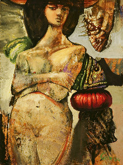 Untitled Nude 2004 15x11 Original Painting - Gor Abrahamyan Untitled Nude 2004 15x11 Original Painting - Gor Abrahamyan