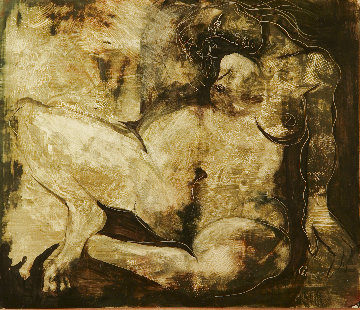 Untitled Nude 2003 16x12 Original Painting - Gor Abrahamyan Untitled Nude 2003 16x12 Original Painting - Gor Abrahamyan