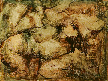 Untitled Nude 2004 12x16 Original Painting - Gor Abrahamyan Untitled Nude 2004 12x16 Original Painting - Gor Abrahamyan