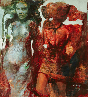 Untitled Nudes 2004 15x14 Original Painting - Gor  Abrahamyan 