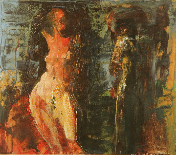 Untitled Nude 2004 14x16 Original Painting - Gor Abrahamyan Untitled Nude 2004 14x16 Original Painting - Gor Abrahamyan