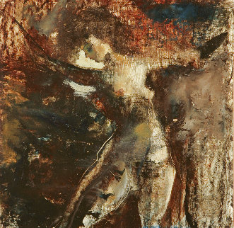 Untitled Nude 1999 12x12 Original Painting - Gor  Abrahamyan 