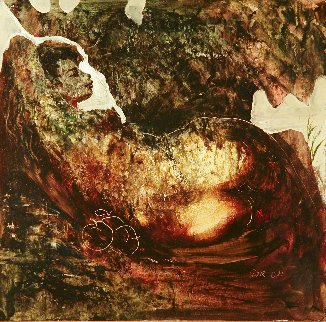 Untitled Nude 2004 14x13 Original Painting - Gor Abrahamyan Untitled Nude 2004 14x13 Original Painting - Gor Abrahamyan