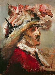 Untitled Portrait of a Man 2003 18x13 Original Painting - Gor Abrahamyan Untitled Portrait of a Man 2003 18x13 Original Painting - Gor Abrahamyan