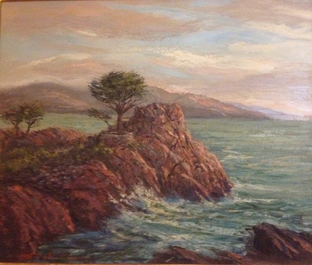 Monterey Lone Cypress - Monterey Coast 30x26 California Original Painting by Ben Abril