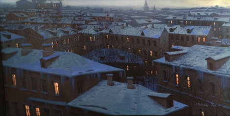 Echoes of Winter 2002 Embellished Ciclee on Canvas  - Huge Limited Edition Print - Alexei Butirskiy