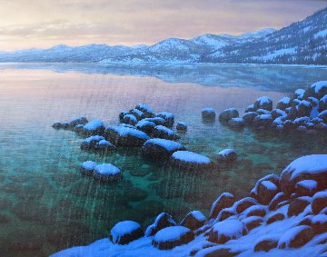 Tranquility - Lake Tahoe 2008 33x39 Huge Original Painting - Alexei  Butirskiy