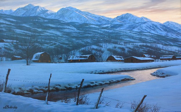 Winter Fantasy 2009 30x42 Sierra Mountains Super Huge by Alexei  Butirskiy
