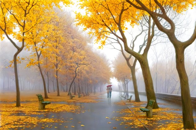 October Stroll Embellished - Huge Limited Edition Print by Alexei Butirskiy