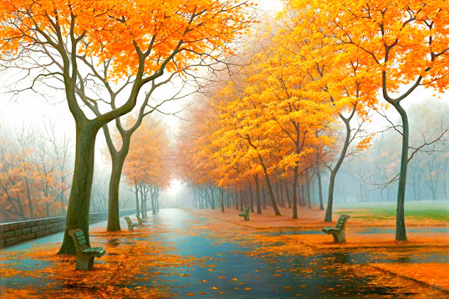 Autumn Leaves 2008 Embellished - Huge Limited Edition Print by Alexei Butirskiy