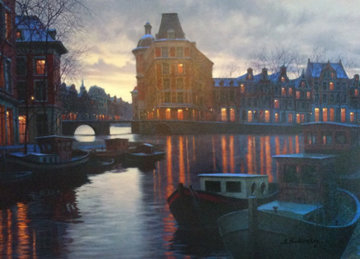 Canal At Dusk 2005 Embellished Limited Edition Print - Alexei  Butirskiy