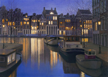 Still Water ( Amsterdam) 2005 27x39 Huge Original Painting - Alexei Butirskiy Still Water ( Amsterdam) 2005 27x39 Huge Original Painting - Alexei Butirskiy
