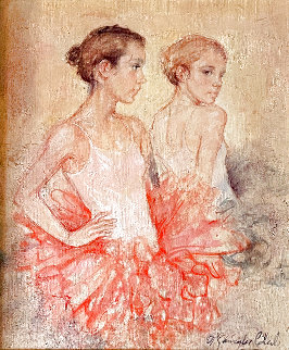 Untitled Portrait of Dancers 1930 22x16 Original Painting - Antonio  Gonzalez Collado