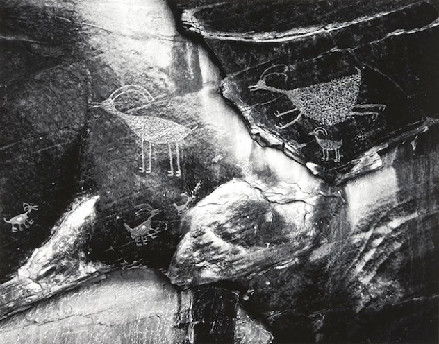 Petroglyphs 1958 - Monument Valley, Utah Photography by Ansel Adams