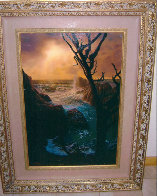 Sunset At Pinnacle Rock 1988 36x24 Original Painting by Loren D Adams - 1 Sunset At Pinnacle Rock 1988 36x24 Original Painting by Loren D Adams - 1