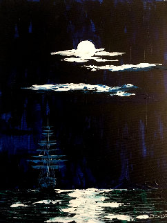 Full Moon 14x8 Original Painting - Adeline Josephine Cumpata Full Moon 14x8 Original Painting - Adeline Josephine Cumpata