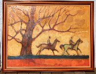 Two Horsemen Rustic Ride 1980 30x40 Super Huge Original Painting by David Adickes - 1 Two Horsemen Rustic Ride 1980 30x40 Super Huge Original Painting by David Adickes - 1