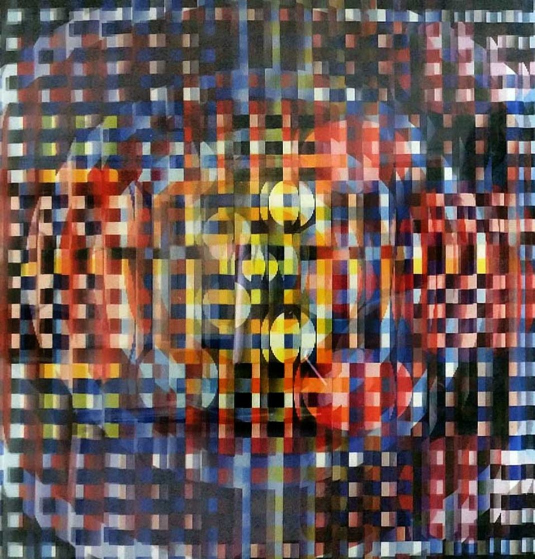 Sun And Moon Agamograph Sculpture by Yaacov Agam Sun And Moon Agamograph Sculpture by Yaacov Agam