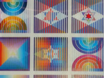 9 Up Agamograph Sculpture - Yaacov Agam 9 Up Agamograph Sculpture - Yaacov Agam