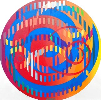 Message of Peace Unique Monoprint 2006 36x36 Original Painting - Yaacov Agam Message of Peace Unique Monoprint 2006 36x36 Original Painting - Yaacov Agam