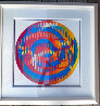 Message of Peace Unique Monoprint  2006 36x36 Original Painting by Yaacov Agam - 1