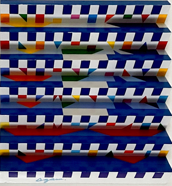Sky View Polymorph - Agamograph 2006 20x20 Sculpture by Yaacov Agam