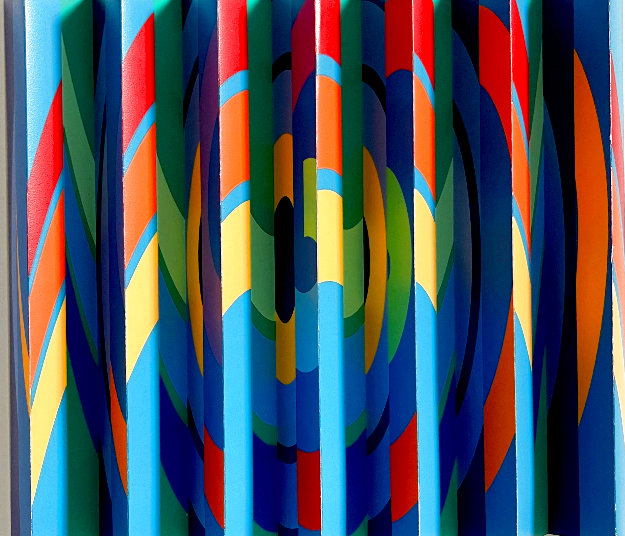 Rainbow Message Polymorph Agamograph 2004 16x16 Sculpture - Yaacov Agam
