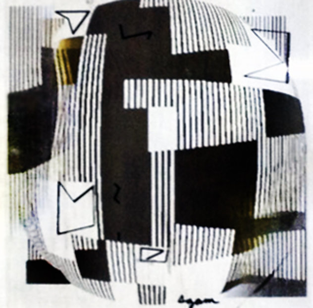 Black And White Agamograph Painting 2002 31x31 Sculpture by Yaacov Agam