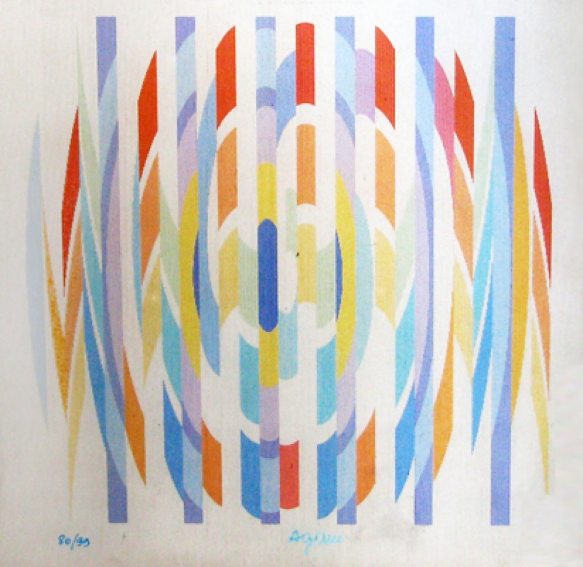 Curb 3-4 Agamograph With Lens Sculpture by Yaacov Agam Curb 3-4 Agamograph With Lens Sculpture by Yaacov Agam