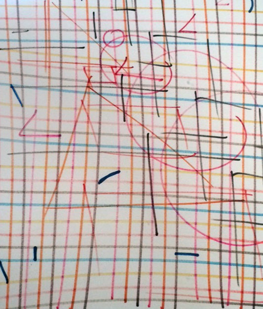 Line Orchestration Number One Drawing 1978 12x12 Drawing - Yaacov Agam