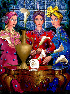 Calla Lilies 2004 40x34 Original Painting - Otto Aguiar Calla Lilies 2004 40x34 Original Painting - Otto Aguiar