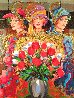 Three Ladies with Wildflowers AP 2004 Embellished - Huge Limited Edition Print by Otto Aguiar - 0