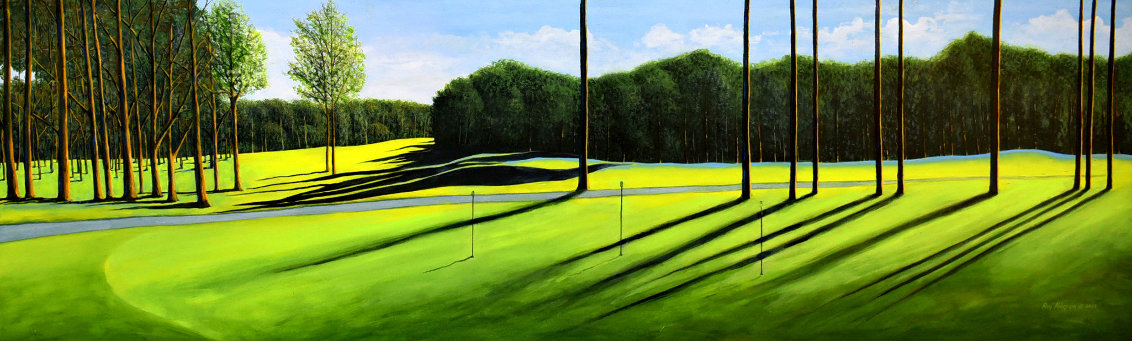 Putting Green 2001 24x64 Original Painting by Roy Ahlgren