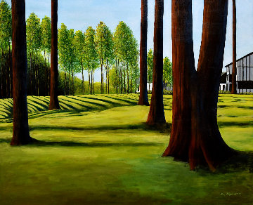 View From the 18th 2003 33x39 Huge Original Painting - Roy Ahlgren View From the 18th 2003 33x39 Huge Original Painting - Roy Ahlgren