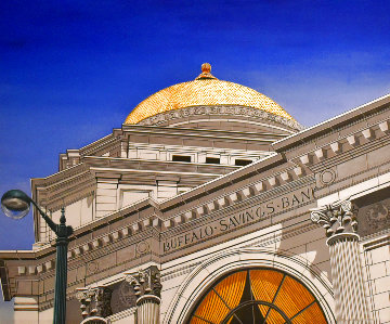 Gold Dome 1992 32x38 Buffalo New York Savings Bank Original Painting - Roy Ahlgren Gold Dome 1992 32x38 Buffalo New York Savings Bank Original Painting - Roy Ahlgren
