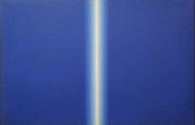 Blue Divide 1978 Cataloged Painting 36x48 Original Painting by Roy Ahlgren
