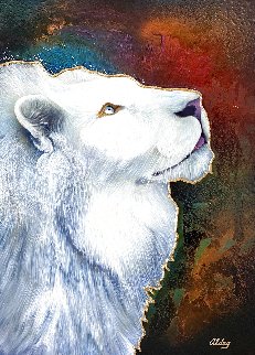 White Lion 2005 37x47 - Huge Original Painting - Juergen Aldag White Lion 2005 37x47 - Huge Original Painting - Juergen Aldag