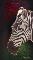 Black Or White Zebra 36x20 Original Painting by Juergen Aldag - 0 Black Or White Zebra 36x20 Original Painting by Juergen Aldag - 0
