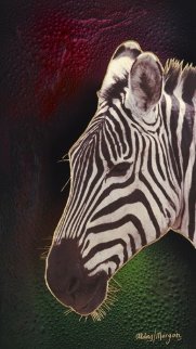 Black Or White Zebra 36x20 Original Painting - Juergen Aldag Black Or White Zebra 36x20 Original Painting - Juergen Aldag