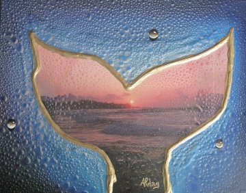 Whale Tale Monoprint - Maui 16x20 Works on Paper (not prints) - Juergen Aldag Whale Tale Monoprint - Maui 16x20 Works on Paper (not prints) - Juergen Aldag