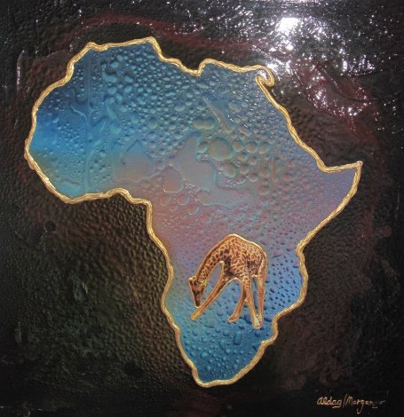 Africa: Giraffe 30x30 Original Painting - Juergen Aldag