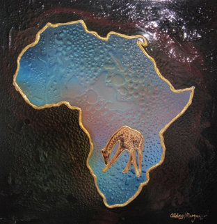 Africa-Giraffe 30x30 Original Painting - Juergen Aldag Africa-Giraffe 30x30 Original Painting - Juergen Aldag