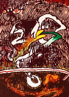 Great Flying Object 1978 Limited Edition Print - Pierre Alechinsky Great Flying Object 1978 Limited Edition Print - Pierre Alechinsky