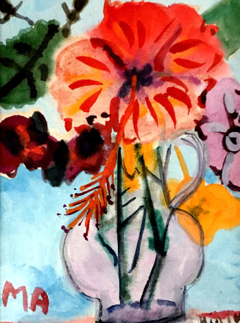 Untitled Floral Still Life Watercolor 1993 16x14 Watercolor - Alexandre Minguet