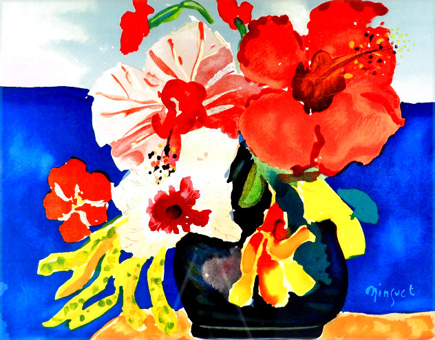 Three Hibiscus 1991 Limited Edition Print by Alexandre Minguet