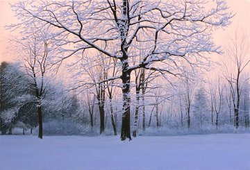 Winter Sunrise 2007 51x69 Super Huge Original Painting - Alexander Volkov Winter Sunrise 2007 51x69 Super Huge Original Painting - Alexander Volkov